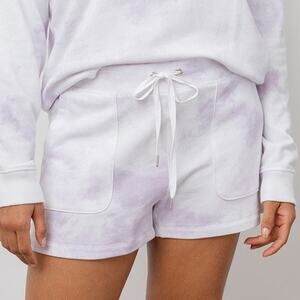 Rails Robin Lavender & White Tie Dye Soft Terry High Rise Shorts Size Large NWT‎